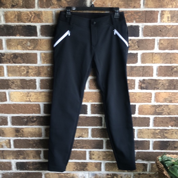 Columbia Pants - COLUMBIA Black Insulated Pants with White Zippers